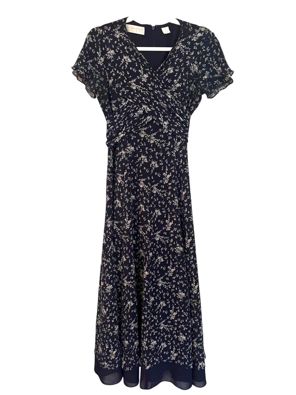 100% Silk Dana Buchman Maxi Dress Cottagecore Wedding Guest
